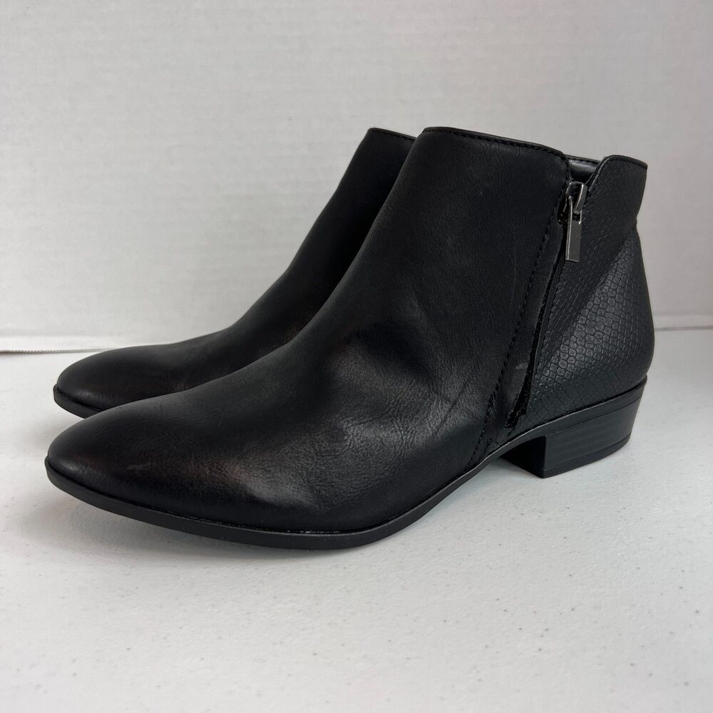 White Mountain Women's Black Pointed Toe Bootie Ankle Boots Shoes Size 7.5 M